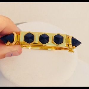 CC Skye Gold Bangle bracelet with Blue Bullets 💙